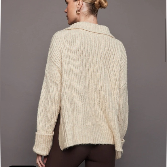 VARLEY Amelia Half Zip Knit Color Birch Size XL - Picture 3 of 13